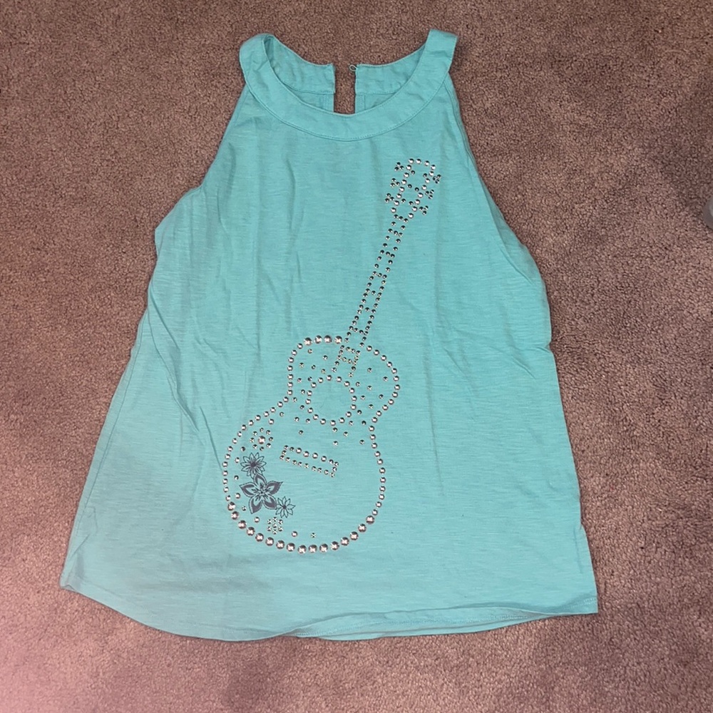 Justice blue tank with gem design